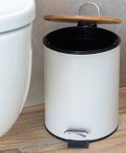 ESTIA ΧΑΡΤΟΔΟΧΕΙΟ ΜΠΑΝΙΟΥ BAMBOO ESSENTIALS SOFT CLOSE 5lt ΛΕΥΚΟ 02-12731 Καλάθια Απορριμμάτων