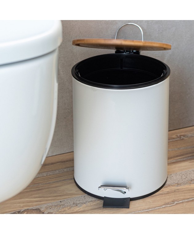 ESTIA ΧΑΡΤΟΔΟΧΕΙΟ ΜΠΑΝΙΟΥ BAMBOO ESSENTIALS SOFT CLOSE 5lt ΛΕΥΚΟ 02-12731 Καλάθια Απορριμμάτων