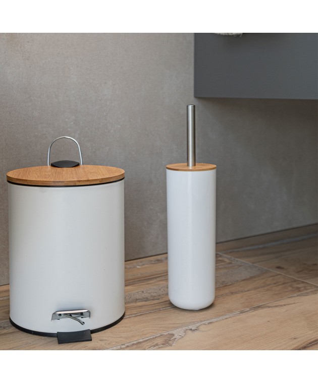 ESTIA ΧΑΡΤΟΔΟΧΕΙΟ ΜΠΑΝΙΟΥ BAMBOO ESSENTIALS SOFT CLOSE 5lt ΛΕΥΚΟ 02-12731 Καλάθια Απορριμμάτων