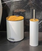 ESTIA ΧΑΡΤΟΔΟΧΕΙΟ ΜΠΑΝΙΟΥ BAMBOO ESSENTIALS SOFT CLOSE 5lt ΛΕΥΚΟ 02-12731 Καλάθια Απορριμμάτων