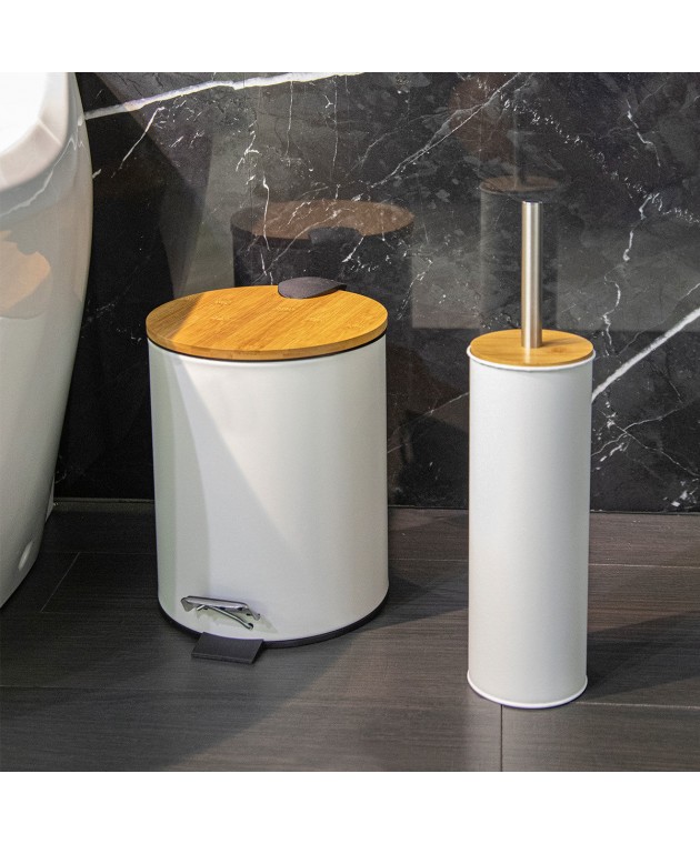 ESTIA ΧΑΡΤΟΔΟΧΕΙΟ ΜΠΑΝΙΟΥ BAMBOO ESSENTIALS SOFT CLOSE 5lt ΛΕΥΚΟ 02-12731 Καλάθια Απορριμμάτων