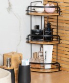 ESTIA ΕΤΑΖΕΡΑ BAMBOO ESSENTIALS ΜΕΤΑΛΛΙΚΗ ΓΩΝΙΑΚΗ 3 ΘΕΣΕΩΝ 49x19.5x19.5cm 02-12786 Εταζέρες