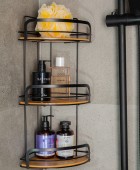 ESTIA ΕΤΑΖΕΡΑ BAMBOO ESSENTIALS ΜΕΤΑΛΛΙΚΗ ΓΩΝΙΑΚΗ 3 ΘΕΣΕΩΝ 49x19.5x19.5cm 02-12786 Εταζέρες