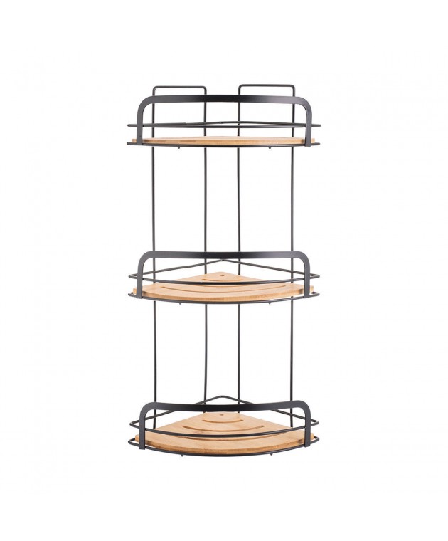 ESTIA ΕΤΑΖΕΡΑ BAMBOO ESSENTIALS ΜΕΤΑΛΛΙΚΗ ΓΩΝΙΑΚΗ 3 ΘΕΣΕΩΝ 49x19.5x19.5cm 02-12786 Εταζέρες