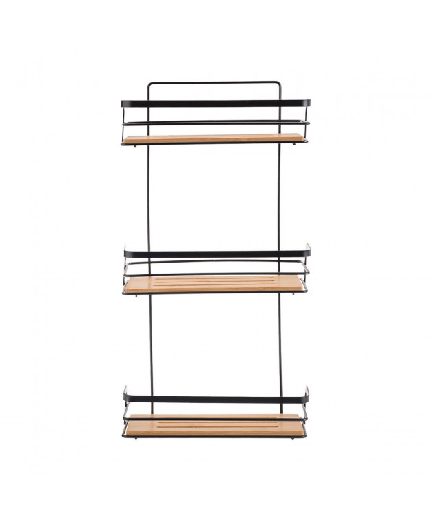 ESTIA ΕΤΑΖΕΡΑ BAMBOO ESSENTIALS ΜΕΤΑΛΛΙΚΗ ΙΣΙΑ 3 ΘΕΣΕΩΝ 25.5x10.5x49cm ΜΑΥΡΗ 02-12779 Εταζέρες