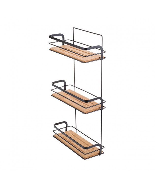 ESTIA ΕΤΑΖΕΡΑ BAMBOO ESSENTIALS ΜΕΤΑΛΛΙΚΗ ΙΣΙΑ 3 ΘΕΣΕΩΝ 25.5x10.5x49cm ΜΑΥΡΗ 02-12779 Εταζέρες