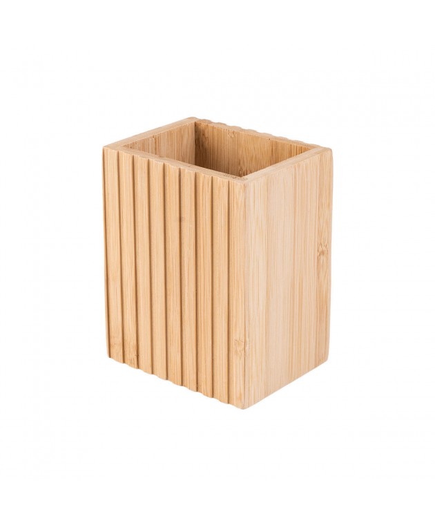 ESTIA ΘΗΚΗ ΟΔΟΝΤΟΒΟΥΡΤΣΑΣ BAMBOO ESSENTIALS ΤΕΤΡΑΓΩΝΗ 8.3x6.5x10.3cm 02-13097 Ποτήρια  Οδοντόβουρτσας