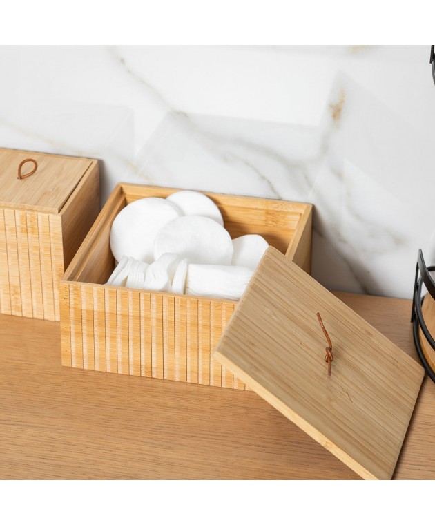 ESTIA ΚΟΥΤΙ ΑΠΟΘΗΚΕΥΣΗΣ ΚΑΙ ΟΡΓΑΝΩΣΗΣ ΜΠΑΝΙΟΥ BAMBOO ESSENTIALS ΤΕΤΡΑΓΩΝΟ 15x15x7cm 02-13103 Κουτιά Αποθήκευσης