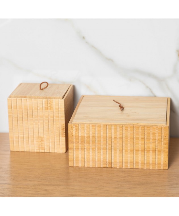 ESTIA ΚΟΥΤΙ ΑΠΟΘΗΚΕΥΣΗΣ ΚΑΙ ΟΡΓΑΝΩΣΗΣ ΜΠΑΝΙΟΥ BAMBOO ESSENTIALS ΤΕΤΡΑΓΩΝΟ 15x15x7cm 02-13103 Κουτιά Αποθήκευσης