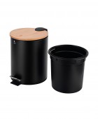 ESTIA ΧΑΡΤΟΔΟΧΕΙΟ ΜΠΑΝΙΟΥ BAMBOO ESSENTIALS SOFT CLOSE 5lt ΜΑΥΡΟ 02-12748 Καλάθια Απορριμμάτων