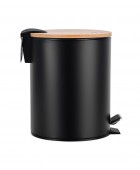 ESTIA ΧΑΡΤΟΔΟΧΕΙΟ ΜΠΑΝΙΟΥ BAMBOO ESSENTIALS SOFT CLOSE 5lt ΜΑΥΡΟ 02-12748 Καλάθια Απορριμμάτων