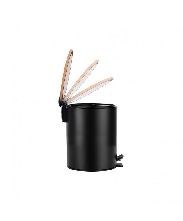 ESTIA ΧΑΡΤΟΔΟΧΕΙΟ ΜΠΑΝΙΟΥ BAMBOO ESSENTIALS SOFT CLOSE 5lt ΜΑΥΡΟ 02-12748 Καλάθια Απορριμμάτων