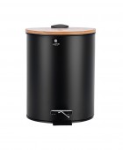 ESTIA ΧΑΡΤΟΔΟΧΕΙΟ ΜΠΑΝΙΟΥ BAMBOO ESSENTIALS SOFT CLOSE 5lt ΜΑΥΡΟ 02-12748 Καλάθια Απορριμμάτων