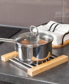 ESTIA ΒΑΣΗ ΜΑΓΕΙΡΙΚΟΥ ΣΚΕΥΟΥΣ BAMBOO ESSENTIALS ME ΑΝΟΞΕΙΔΩΤΟ ΑΤΣΑΛΙ ΠΤΥΣΣΟΜΕΝΗ 22x21.3x2.2cm 01-13011 Gadgets Κουζίνας