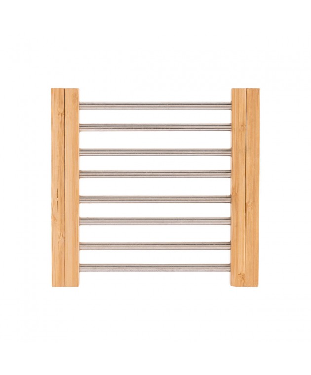 ESTIA ΒΑΣΗ ΜΑΓΕΙΡΙΚΟΥ ΣΚΕΥΟΥΣ BAMBOO ESSENTIALS ME ΑΝΟΞΕΙΔΩΤΟ ΑΤΣΑΛΙ ΠΤΥΣΣΟΜΕΝΗ 22x21.3x2.2cm 01-13011 Gadgets Κουζίνας