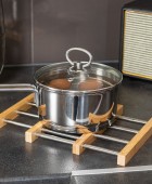 ESTIA ΒΑΣΗ ΜΑΓΕΙΡΙΚΟΥ ΣΚΕΥΟΥΣ BAMBOO ESSENTIALS ME ΑΝΟΞΕΙΔΩΤΟ ΑΤΣΑΛΙ ΠΤΥΣΣΟΜΕΝΗ 22x21.3x2.2cm 01-13011 Gadgets Κουζίνας