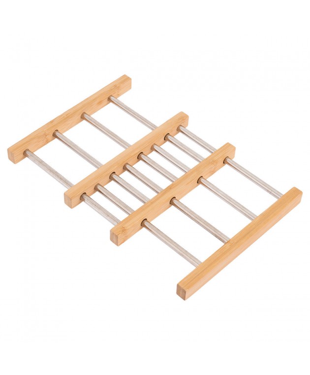 ESTIA ΒΑΣΗ ΜΑΓΕΙΡΙΚΟΥ ΣΚΕΥΟΥΣ BAMBOO ESSENTIALS ME ΑΝΟΞΕΙΔΩΤΟ ΑΤΣΑΛΙ ΠΤΥΣΣΟΜΕΝΗ 22x21.3x2.2cm 01-13011 Gadgets Κουζίνας