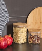 ESTIA ΔΟΧΕΙΟ ΑΠΟΘΗΚΕΥΣΗΣ BAMBOO ESSENTIALS 550ml ΓΥΑΛΙΝΟ ΜΕ ΚΑΠΆΚΙ 01-12922 Βάζα Κουζίνας
