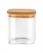 ESTIA ΔΟΧΕΙΟ ΑΠΟΘΗΚΕΥΣΗΣ BAMBOO ESSENTIALS 550ml ΓΥΑΛΙΝΟ ΜΕ ΚΑΠΆΚΙ 01-12922 Βάζα Κουζίνας