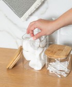 ESTIA ΔΟΧΕΙΟ ΑΠΟΘΗΚΕΥΣΗΣ BAMBOO ESSENTIALS 550ml ΓΥΑΛΙΝΟ ΜΕ ΚΑΠΆΚΙ 01-12922 Βάζα Κουζίνας