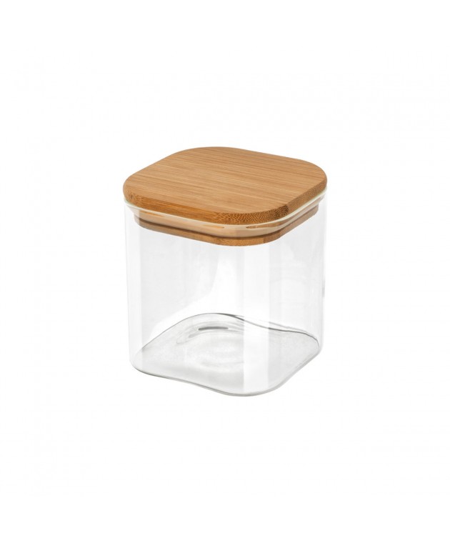 ESTIA ΔΟΧΕΙΟ ΑΠΟΘΗΚΕΥΣΗΣ BAMBOO ESSENTIALS 550ml ΓΥΑΛΙΝΟ ΜΕ ΚΑΠΆΚΙ 01-12922 Βάζα Κουζίνας