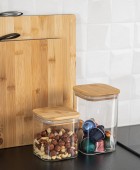 ESTIA ΔΟΧΕΙΟ ΑΠΟΘΗΚΕΥΣΗΣ BAMBOO ESSENTIALS 950ml ΓΥΑΛΙΝΟ ΜΕ ΚΑΠΆΚΙ 01-12939 Βάζα Κουζίνας