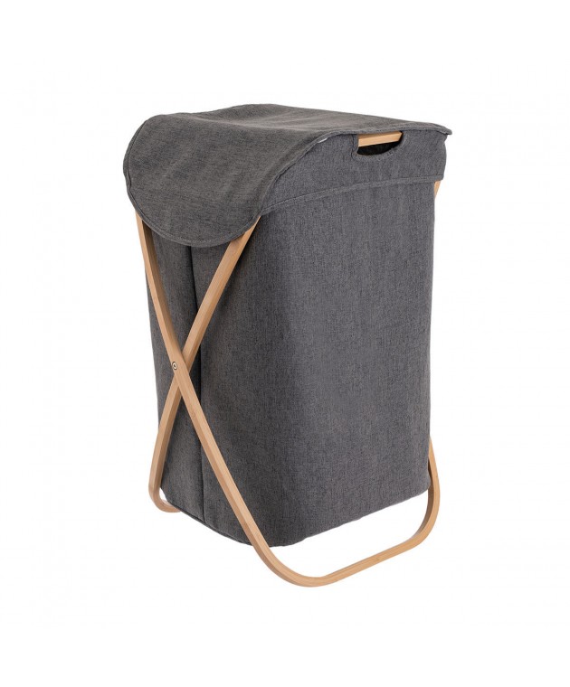 ΚΑΛΑΘΙ ΑΠΛΥΤΩΝ BAMBOO ESSENTIALS ΜΕ ΘΗΚΗ ΠΟΛΥΕΣΤΕΡΑ ΠΤΥΣΣΟΜΕΝΟ 40x40x70cm  02-13158 Καλάθια Απλύτων