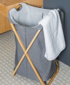 ΚΑΛΑΘΙ ΑΠΛΥΤΩΝ BAMBOO ESSENTIALS ΜΕ ΘΗΚΗ ΠΟΛΥΕΣΤΕΡΑ ΠΤΥΣΣΟΜΕΝΟ 40x40x70cm  02-13158 Καλάθια Απλύτων