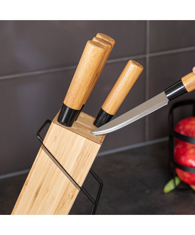 ESTIA ΜΑΧΑΙΡΙΑ BAMBOO ESSENTIALS ΑΝΟΞΕΙΔΩΤΑ ΜΕ ΒΑΣΗ ΣΕΤ 5 ΤΕΜ. 01-12854 Μαχαιροπίρουνα