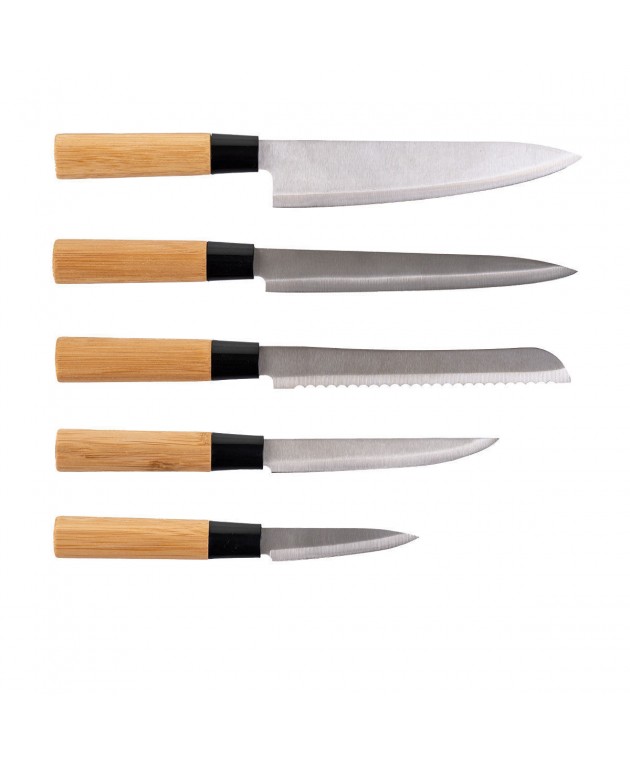 ESTIA ΜΑΧΑΙΡΙΑ BAMBOO ESSENTIALS ΑΝΟΞΕΙΔΩΤΑ ΜΕ ΒΑΣΗ ΣΕΤ 5 ΤΕΜ. 01-12854 Μαχαιροπίρουνα