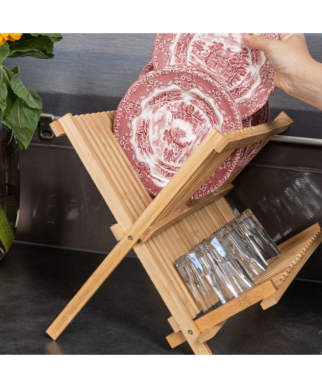 ESTIA ΠΙΑΤΟΘΗΚΗ BAMBOO ESSENTIALS ΑΝΑΔΙΠΛΟΥΜΕΝΗ 2 ΕΠΙΠΕΔΩΝ 42x27.5x38cm 01-12977 Πιατοθήκες