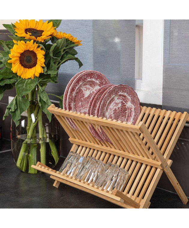 ESTIA ΠΙΑΤΟΘΗΚΗ BAMBOO ESSENTIALS ΑΝΑΔΙΠΛΟΥΜΕΝΗ 2 ΕΠΙΠΕΔΩΝ 42x27.5x38cm 01-12977 Πιατοθήκες