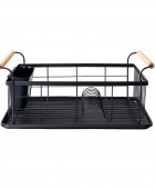 ESTIA ΠΙΑΤΟΘΗΚΗ BAMBOO ESSENTIALS ΜΕΤΑΛΛΙΚΗ ΜΕ ΛΑΒΕΣ ΜΑΥΡΗ 44x32x20cm 01-12885 Πιατοθήκες