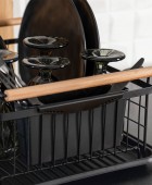 ESTIA ΠΙΑΤΟΘΗΚΗ BAMBOO ESSENTIALS ΜΕΤΑΛΛΙΚΗ ΜΕ ΛΑΒΕΣ ΜΑΥΡΗ 44x32x20cm 01-12885 Πιατοθήκες