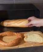 ESTIA ΨΩΜΙΕΡΑ BAMBOO ΜΕΤΑΛΛΙΚΗ ΜΕ ΚΑΠΑΚΙ ΜΑΥΡΗ 34.5x19x17cm 01-12861 Ψωμιέρες