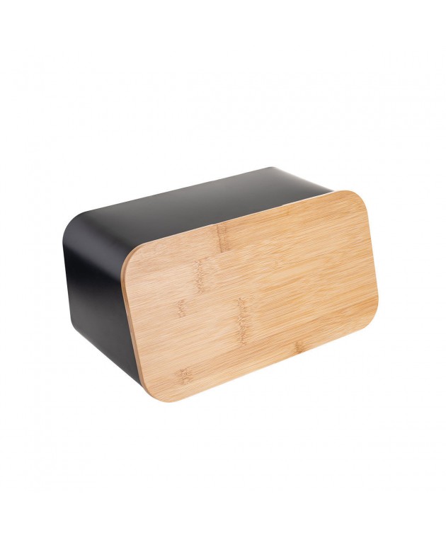 ESTIA ΨΩΜΙΕΡΑ BAMBOO ΜΕΤΑΛΛΙΚΗ ΜΕ ΚΑΠΑΚΙ ΜΑΥΡΗ 34.5x19x17cm 01-12861 Ψωμιέρες