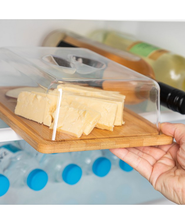 ΒΑΣΗ ΤΥΡΙΩΝ BAMBOO ESSENTIALS ΜΕ ΠΛΑΣΤΙΚΌ ΚΑΠΑΚΙ 24x18x7.5cm  01-12960 Βάσεις κοπής