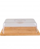 ΒΑΣΗ ΤΥΡΙΩΝ BAMBOO ESSENTIALS ΜΕ ΠΛΑΣΤΙΚΌ ΚΑΠΑΚΙ 24x18x7.5cm  01-12960 Βάσεις κοπής