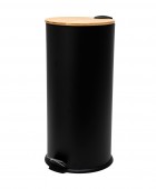 ESTIA ΚΑΔΟΣ ΑΠΟΡΡΙΜΑΤΩΝ SOFT CLOSE BAMBOO ESSENTIALS 30lt ΜΑΤ ΜΑΥΡΟΣ Κάδοι Απορριμάτων