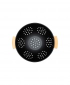 ESTIA ΣΟΥΡΩΤΗΡΙ ΖΥΜΑΡΙΚΩΝ BAMBOO ESSENTIALS ΜΕΤΑΛΛΙΚΟ ΜΕ ΛΑΒΕΣ 24x24x13.7cm ΜΑΥΡΟ 01-12915 Σουρωτήρια