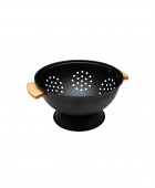 ESTIA ΣΟΥΡΩΤΗΡΙ ΖΥΜΑΡΙΚΩΝ BAMBOO ESSENTIALS ΜΕΤΑΛΛΙΚΟ ΜΕ ΛΑΒΕΣ 24x24x13.7cm ΜΑΥΡΟ 01-12915 Σουρωτήρια