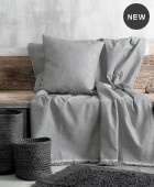 Διακοσμητική μαξιλαροθήκη (40Χ40) LUNA DARK GREY, RYTHMOS HOME Διακοσμητικά Mαξιλάρια Καναπέ