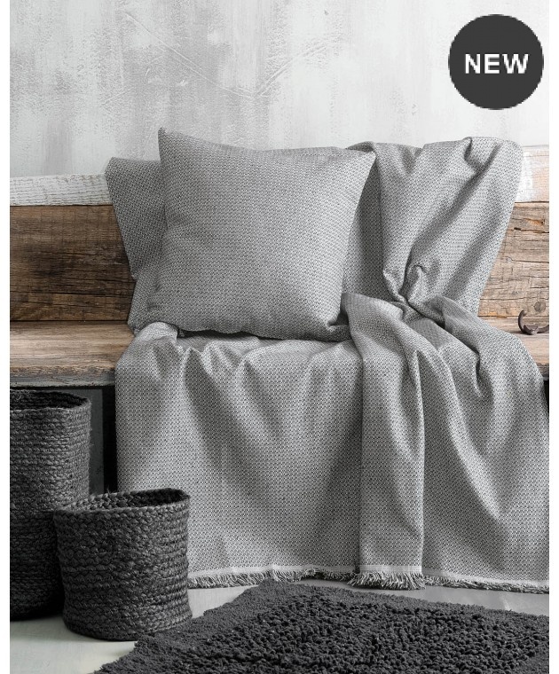 Διακοσμητική μαξιλαροθήκη (40Χ40) LUNA DARK GREY, RYTHMOS HOME Διακοσμητικά Mαξιλάρια Καναπέ