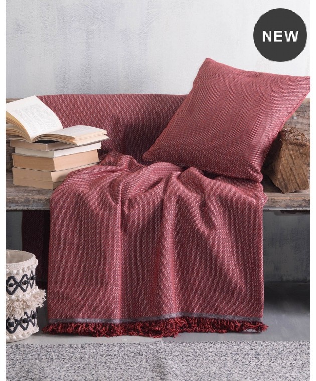 Διακοσμητική μαξιλαροθήκη (40Χ40) LUNA BORDEAUX, RYTHMOS HOME Διακοσμητικά Mαξιλάρια Καναπέ