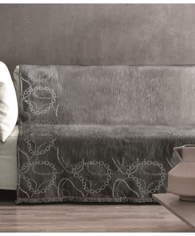 MONOΘ.ΡΙΧΤΑΡΙ CADENA GREY2 180Χ180 100% CHENILLE Ριχτάρια Χειμωνιάτικα