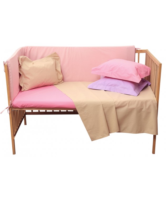Σετ Σεντόνια Λίκνου 80x100 Prestige Baby 1 Blush Pink Βρεφικά Σεντόνια Λίκνου-Καλαθούνας