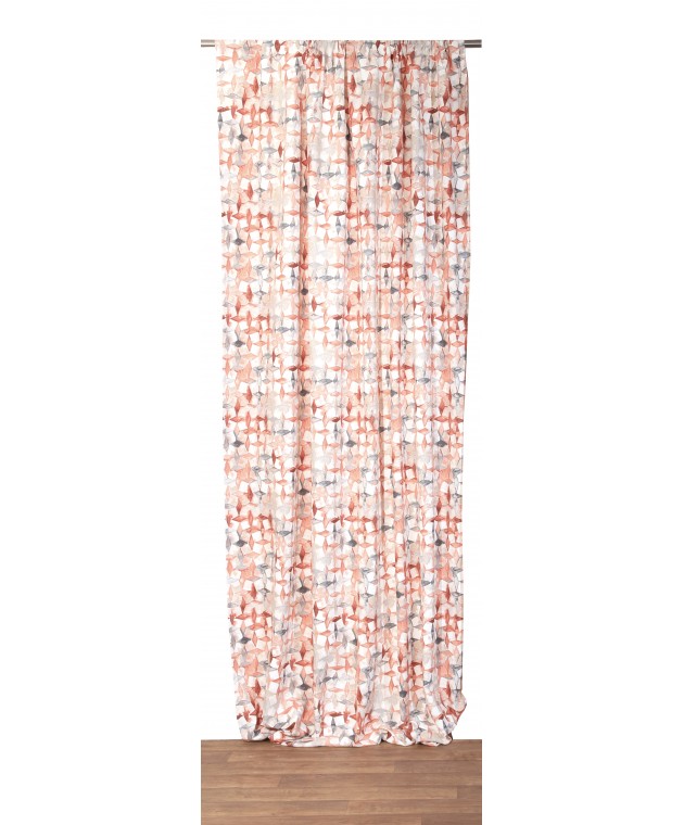 Κουρτίνα με Τρέσα 140x270 Rubic 1 Blush Pink Κουρτίνες Έτοιμες Ραμμένες