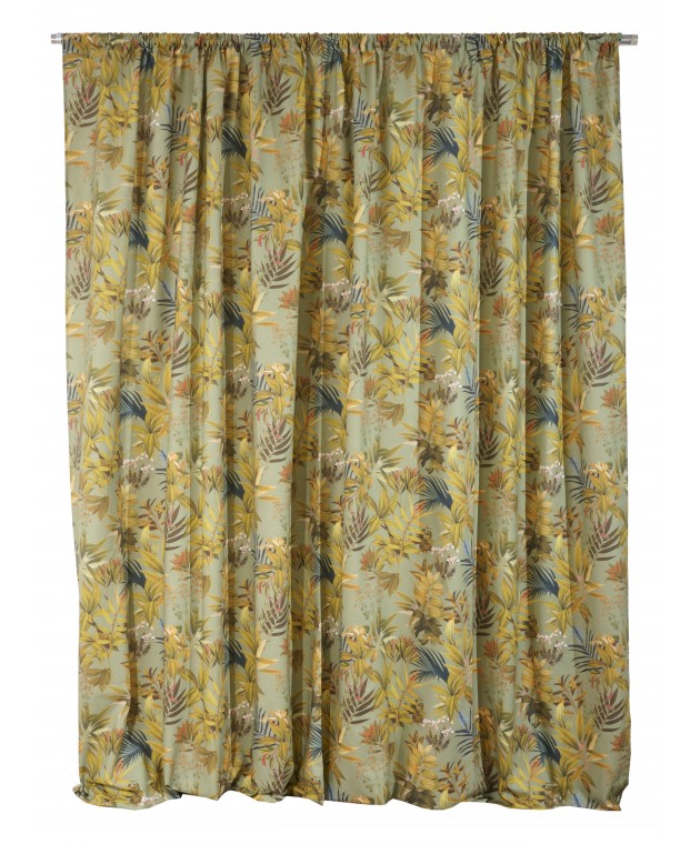 Κουρτίνα με Τρέσα 140x270 Allesia 5 Green Κουρτίνες Έτοιμες Ραμμένες