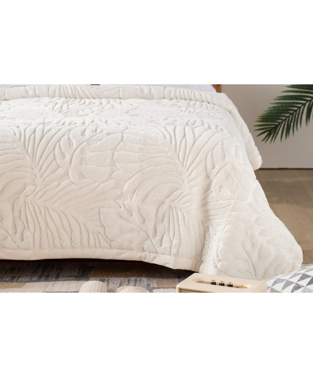 Κουβέρτα βελουτέ King Size 240x260 Lucia 1-Snow White Κουβέρτες Βελουτέ King Size