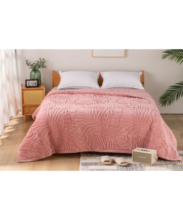 Κουβέρτα βελουτέ King Size 240x260 Lucia 2-Blush Pink Κουβέρτες Βελουτέ King Size